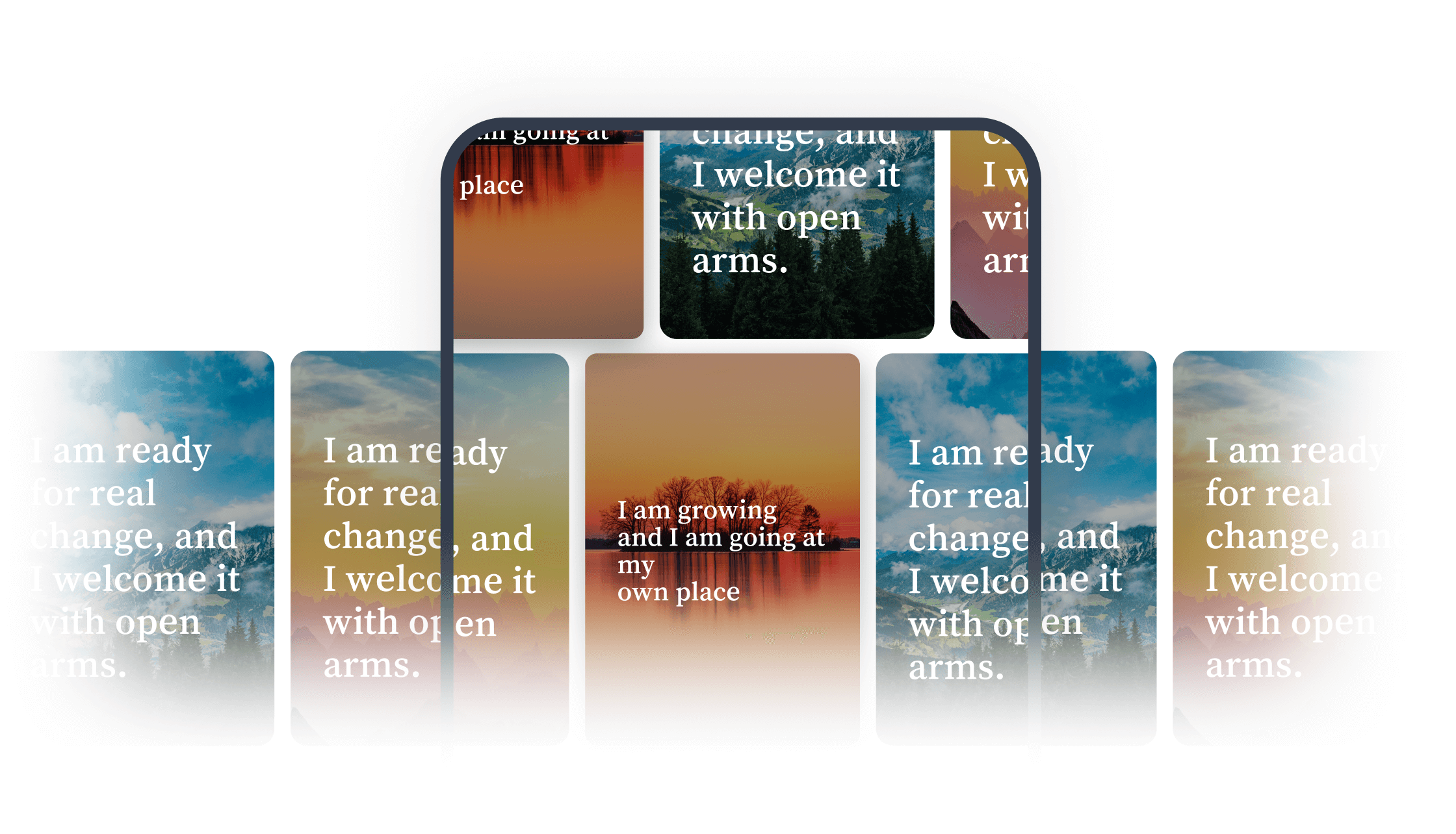 Affirmations & Co app screens